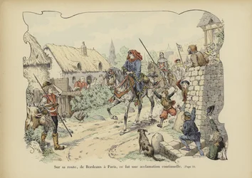 Bertrand du Guesclin, auf dem Weg von Bordeaux nach Paris, erhält den ständigen Beifall der Menschen